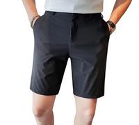 Aislor Summer Men's Golf Shorts, Quick-Dry Thin, Casual Trendy, Plus-Size 5-Length Black 31