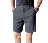 Aislor Summer Men's Golf Shorts, Quick-Dry Thin, Casual Trendy, Plus-Size 5-Length Dark Grey 31