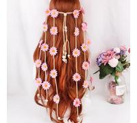 Aislor Sunflower Headband Floral Crown Bohemian Hair Accessory Adjustable Flower Headdress Wreath Festival Bridal Hairband Pink One Size