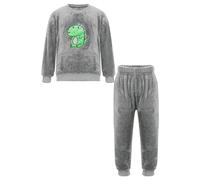 Aislor Toddler Boys Girls Warm Outfit Casual Sleepwear Long Sleeve Nightwear Loungewear 2 Piece Pajama Set Clothes Set Gray Dinosaur 2-3 Years