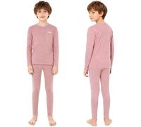 Aislor Unisex Boys Girls Thermals Long Johns Underwear Fleece Lined Top and Bottom Set Base Layer Homewear Pink 9-10 Years