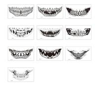 Aislor Unisex Evil Clown Costume Horror Clown Costume Creepy Outfit Scary Theme Cosplay Party Accessory Props 10PCS/Set Black White One Size