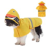 Aislor Waterproof Dog Raincoat With Clear Hood And Reflective Strips Adjustable Lightweight Rain Jacket For Dogs Yellow S