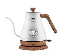 AISNXOQI 1.0L Retro Electric Kettle Gooseneck Slender Mouth Tea Pot Hand Brew Coffee Pot Stainless Steel Liner with Thermometer