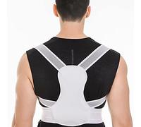 AISNXOQI Adjustable Back Posture Corrector Breathable Lower and Upper Back Brace for Posture Improves and Pain Relief from Neck for Women Men Adult Children,White,S