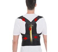AISNXOQI Brace Support Belt Adjustable Back Posture Corrector Back Shoulder Lumbar Posture Correction Corset for Posture Breathable Durable Help to Prevent Humpback Curvature of The Spine,Black,XL