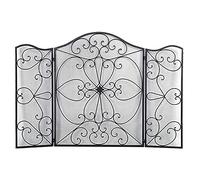 AISNXOQI Fire Screen/Spark Fire Guard Retro Fireplace Screen Wrought Iron Casting Fireplace Screen Flower Pattern Fireplace Guard for Home Fireguard