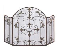 AISNXOQI Fireplace Screen American Heating Home Fire Fence Living Room Wrought Iron Embedded Frame Fireplace Screen Partition Spark Guard Cover