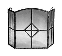 AISNXOQI Fireplace Spark Protection Beautiful Previous Fire Screen, 3 Panels Iron Fireplace Screen For Living Room, Large Fireplace Screen Child Guard Stove Spark Guard Cover