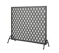 AISNXOQI Fireplaces Spark Protection Large Flat Guard Fireplace Screen, Single Panel Wrought Iron Decor Mesh Cover, Baby Safe Fireproof Firewood Burning Stove Accessories