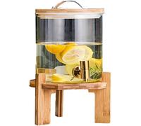 AISNXOQI Glass Beverage Dispenser 5l, Juice Dispenser With Tap, Leak Proof Drinks Dispenser For Home Outdoor Picnic, Silicone Sealing Cap, High Low Temperature Resistae, 11L