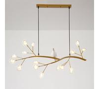 AISNXOQI Nordic Firefly Chandelier Creative Pendant Light Tree Branch Leaf Hanging Ceiling Lamp Kitchen Island Lighting Fixture Dining Room Chandeliers with Resin Bird Decoration Decorations