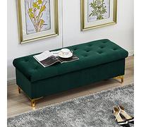 AISNXOQI shoe storage bench ottoman Storage Benches Upholstered storage Bench Seat,Modern Home Bedroom Living Room Hallway Footstools Shoe Bench Multifunction Benches,Velvet storage Ottoman Bench-Gre