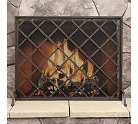 AISNXOQI Spark Protection Fire Spark Guard Screen Single Panel Fireplace Screen, Extra Large Fire Place Screens for Hearth & Wood Burning Stove, Wrought Iron Mesh Spark Guard