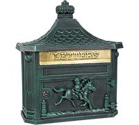 AISNXOQI Vintage Style Post Boxes, Antique Victorian Aluminium Wall Mounted Locking Letter Post Box, 3 Colors, Golden,green,black, Green