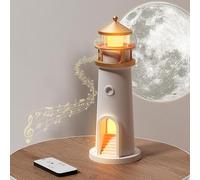 Aisny Lighthouse Decoration, Light House with LED Light Moon Projection Lighthouse Lamp Beacon with Remote Control and Bluetooth Function Gift for Christmas Birthday Thanksgiving Valentine's Day