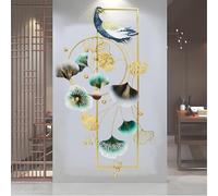 Aisny Living Room Wall Decor, 89 x 45 cm 3D Wall Decoration Living Room Peacock and Ginkgo Leaves Metal Wall Decoration Hanging Dining Room Corridor 3D Mural WallDecor