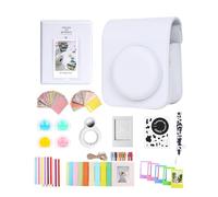 Aisnyho 12 in 1 Accessories Kit for Fujifilm Instax Mini 12 Instant Camera with Camera Case+Photo Album & Frames+DIY Sticker+Selfie Lens+Wall Hanging Frame+Colored Filter (Clay White)
