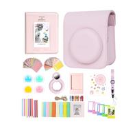 Aisnyho 12 in 1 Accessories Kit for Fujifilm Instax Mini 12 Instant Camera with Camera Case+Photo Album & Frames+DIY Sticker+Selfie Lens+Wall Hanging Frame+Colored Filter (Blossom Pink)