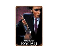 AISONSITE American Psycho Movie Metal Wall Tin Sign Action Movies Poster Man Cave Decor Retro Gift Vintage Decorations 8"x12"