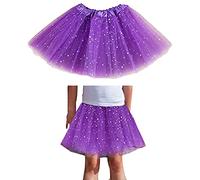 AISOO Girls Tutu Skirts Toddler Kid Princess Dress 3 Layered Ruffle Tiered Ballet Dance Performance Tulle Costume for Christmas New Year Birthday Theme Party Holiday Wedding Daily Wear, Sparlk Purple