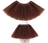 AISOO Girls Tutu Skirts Toddler Kids Princess Dress 3 Layered Ruffle Tiered Ballet Dance Performance Tulle Costumes for Christmas Halloween New Year Birthday Theme Party Holiday Wedding, Brown