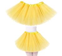 AISOO Girls Tutu Skirts Toddler Kids Princess Dress Ruffle Tiered Ballet Dance Performance Tulle Costumes for Christmas Halloween New Year Birthday Theme Party Holiday Wedding Daily Wear, Giallo