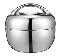 Aisoway 2 Layer Stainless Steel Thermo Thermal Insulated Lunch Box with Handle for Kids School Office Food Storage Boxes (800ml)
