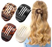 Aisoway Flat head clip, (4 pieces) suitable for women with thick hair, curved design, suitable for all hairstyles, suitable for both women and girls