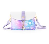 AISPARKY Small Crossbody Purse, PU Leather Small Purse for Girls With Pendant With Strap/Gold Chain Strap, Starlight Color, Cute