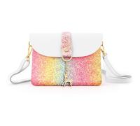 AISPARKY Small Crossbody Purse, PU Leather Small Purse for Girls With Pendant With Strap/Gold Chain Strap, Grit Sequin