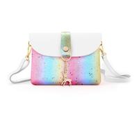 AISPARKY Small Crossbody Purse, PU Leather Small Purse for Girls With Pendant With Strap/Gold Chain Strap, Grit Stars, Cute