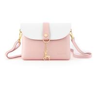 AISPARKY Small Crossbody Purse, PU Leather Small Purse for Girls With Pendant With Strap/Gold Chain Strap, Pink