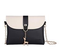 AISPARKY Small Crossbody Purse,PU Leather Small Purse for Womens and Girls With Pendant With Strap/Gold Chain Strap, Gold Chain-black, M