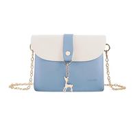 AISPARKY Small Shoulder Bag, Small PU Leather Girls Bag with Strap Pendant/Gold Chain Strap, Goldchain-sky Blue, Medium
