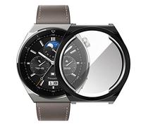 AISPORTS 2 Pack Bumper Case Compatible for Huawei Watch GT 3 Pro Titanium 46mm Screen Protector, Soft TPU Silicone Watch Case Full Coverage Protective Case Cover for Huawei Watch GT3 Pro Titanium 46mm