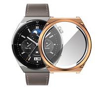AISPORTS 2 Pack Bumper Case Compatible for Huawei Watch GT 3 Pro Titanium 46mm Screen Protector, Soft TPU Silicone Watch Case Full Coverage Protective Case Cover for Huawei Watch GT3 Pro Titanium 46mm
