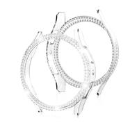 AISPORTS 2 Pack Compatible for Samsung Galaxy Watch 7 40mm Case for Women, Hard PC Edge Bumper Case Bling Glitter Crystal Diamond Rhinestone Frame Shell Protective Case Cover for Galaxy Watch 7 40mm