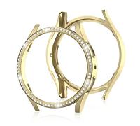 AISPORTS 2 Pack Compatible with Samsung Galaxy Watch 6 44mm Case for Women, Hard PC Edge Bumper Case Bling Glitter Crystal Diamond Rhinestone Frame Shell Protective Cover for Galaxy Watch 6 44mm