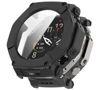 AISPORTS 2 Pack Watch Case Compatible for Amazfit T-Rex Ultra 2 Screen Protector, Hard PC Bumper Case HD Clear Tempered Glass Film Scratch Resistant Shell Protective Cover for Amazfit T-Rex Ultra 2
