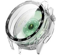 AISPORTS 2 Pack Watch Case Compatible for Huawei Watch GT 6 46mm Screen Protector, Hard PC Bumper Case HD Clear Tempered Glass Film Scratch Resistant Scale Protective Cover for Huawei Watch GT 6 46mm