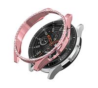 AISPORTS 2 PCS Compatible for Samsung Galaxy Watch 4 Classic 46mm Case for Women, Hard PC Edge Bumper Case Bling Crystal Diamond Rhinestones Frame Protective Case Cover for Galaxy Watch 4 Classic 46mm