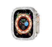 AISPORTS 2 PCS Compatible with Apple Watch Series 9/8/7 Case 45mm for Women, Hard PC Edge Bumper Case Bling Crystal Diamond Rhinestones Shockproof Frame Protective Cover for iWatch Series 9/8/7 45mm