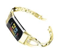 AISPORTS Compatible for Fitbit Charge 6/Charge 5 Strap for Women, Slim Crystal Bling Glitter Diamond Rhinestones Jewelry Metal Bracelet Sport Wristband Replacement Strap for Fitbit Charge 6/Charge 5