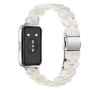 AISPORTS Compatible for Huawei Band 11/11 Pro Strap Resin for Women Men, Adjustable Solid Lightweight Crystal Resin Sport Wristband Metal Buckle Bracelet Replacement Strap for Huawei Band 11/11 Pro