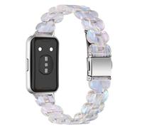 AISPORTS Compatible for Huawei Band 11/11 Pro Strap Resin for Women Men, Adjustable Solid Lightweight Crystal Resin Sport Wristband Metal Buckle Bracelet Replacement Strap for Huawei Band 11/11 Pro