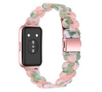 AISPORTS Compatible for Huawei Band 11/11 Pro Strap Resin for Women Men, Adjustable Solid Lightweight Crystal Resin Sport Wristband Metal Buckle Bracelet Replacement Strap for Huawei Band 11/11 Pro