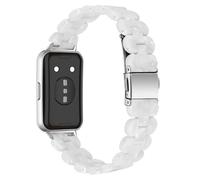 AISPORTS Compatible for Huawei Band 11/11 Pro Strap Resin for Women Men, Adjustable Solid Lightweight Crystal Resin Sport Wristband Metal Buckle Bracelet Replacement Strap for Huawei Band 11/11 Pro