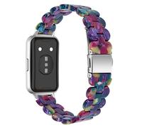 AISPORTS Compatible for Huawei Band 11/11 Pro Strap Resin for Women Men, Adjustable Solid Lightweight Crystal Resin Sport Wristband Metal Buckle Bracelet Replacement Strap for Huawei Band 11/11 Pro