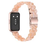 AISPORTS Compatible for Huawei Band 11/11 Pro Strap Resin for Women Men, Adjustable Solid Lightweight Crystal Resin Sport Wristband Metal Buckle Bracelet Replacement Strap for Huawei Band 11/11 Pro